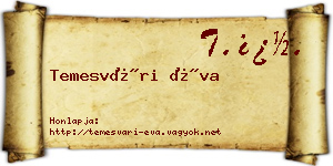 Temesvári Éva névjegykártya