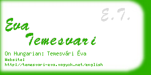 eva temesvari business card